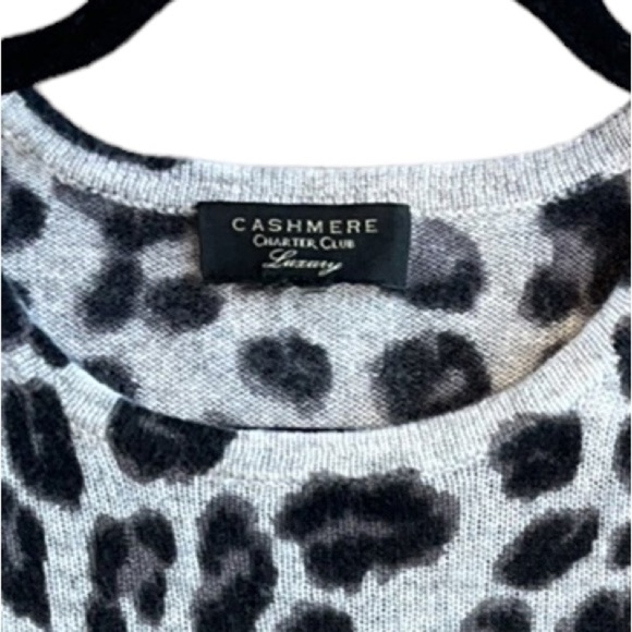Charter Club Cashmere Leopard Print Size extra Small - Picture 7 of 13